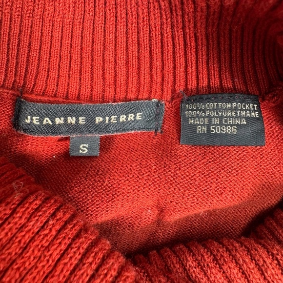 Jeanne Pierre Cowl Neck Sweater Womens SZ Small Orange Rust Long Sleeve Pockets - Picture 3 of 7